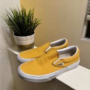 Vans Mustard Yellow Slip Ons Women’s 7